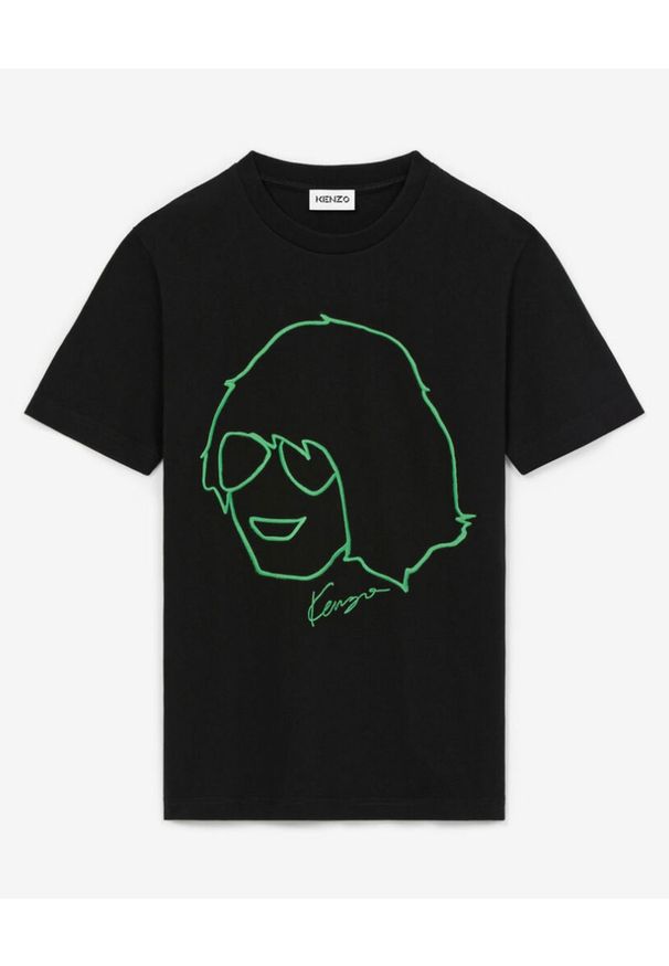 Kenzo - KENZO - Luźny t-shirt Tribute. Kolor: czarny. Materiał: bawełna. Wzór: haft