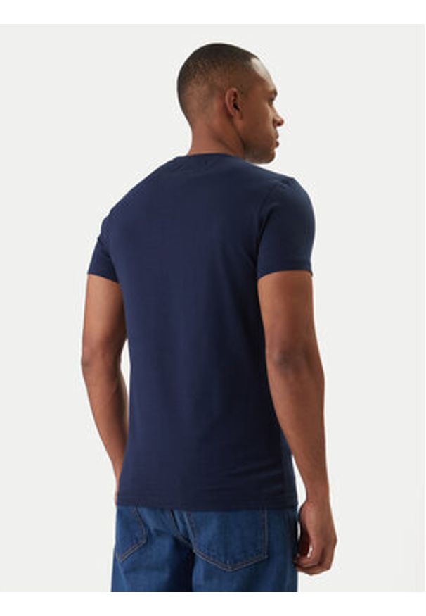 TOMMY HILFIGER - Tommy Hilfiger T-Shirt MW0MW10800 Granatowy Slim Fit. Kolor: niebieski. Materiał: bawełna