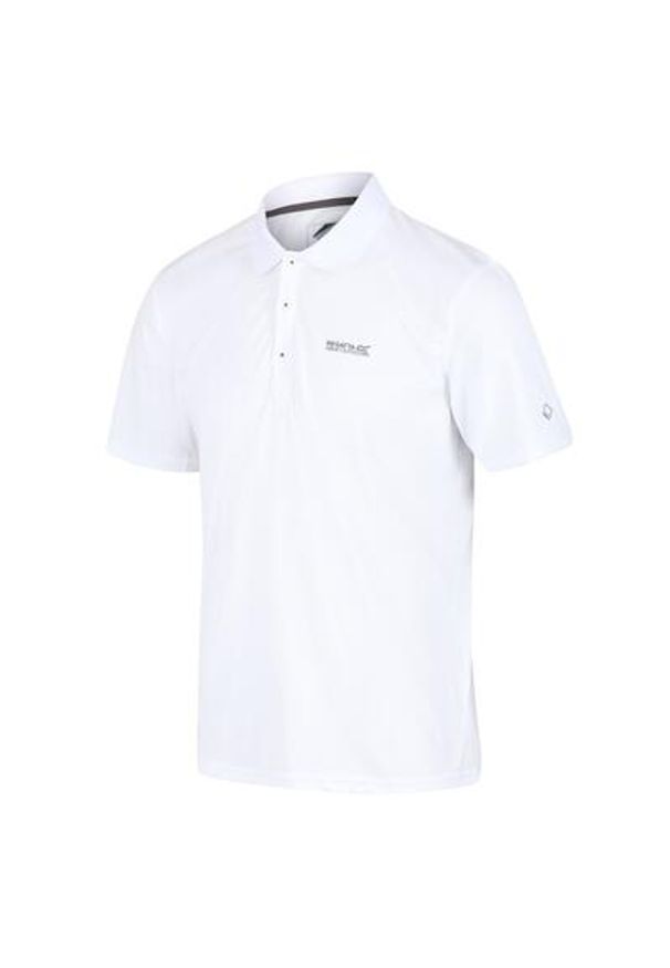 Regatta - Męska koszulka polo Maverik V Quick Drying. Typ kołnierza: polo. Kolor: biały. Materiał: poliester. Styl: klasyczny