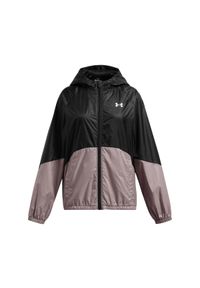 Kurtka przejściowa dziewczęca Under Armour UA Sport Windbreaker Jkt - czarna. Kolor: czarny. Materiał: tkanina, poliester, materiał. Styl: sportowy #1