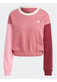 Adidas - adidas Bluza Essentials 3-Stripes Crop Sweatshirt IC9875 Różowy Loose Fit. Kolor: różowy. Materiał: bawełna #5