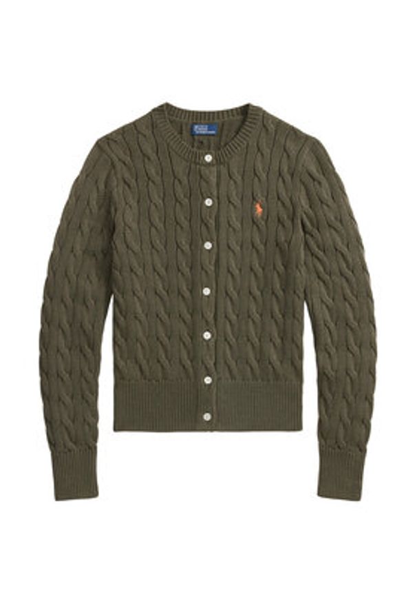 Polo Ralph Lauren Kardigan 211971868500 Zielony Slim Fit. Typ kołnierza: polo. Kolor: zielony. Materiał: bawełna