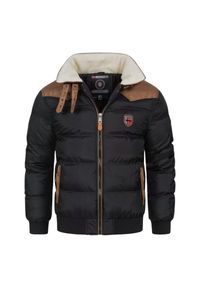 Kurtka turystyczna męska Geographical Norway Abramovitch. Kolor: czarny. Materiał: poliamid. Sport: turystyka piesza