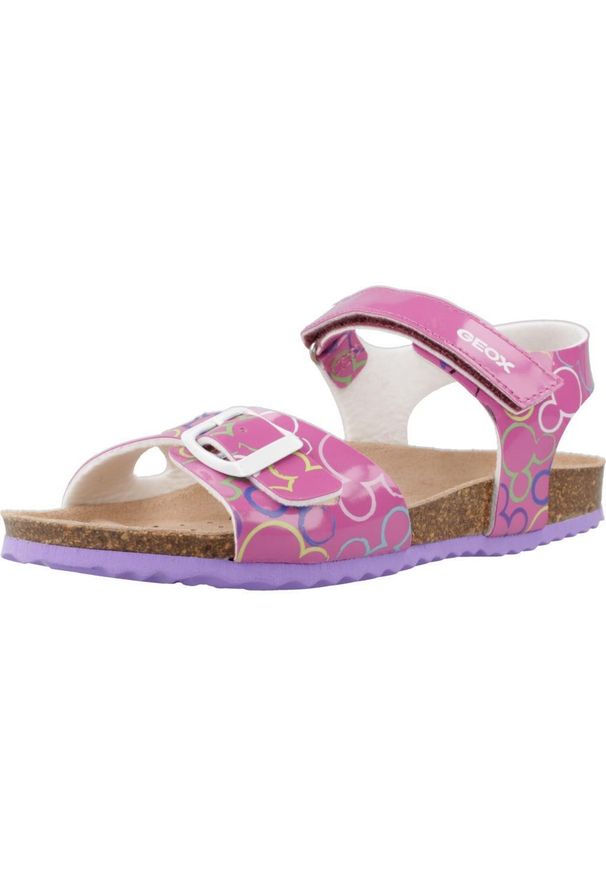 Geox - Sandały GEOX J ADRIEL GIRL Rose. Kolor: różowy. Materiał: tkanina, syntetyk. Sezon: lato