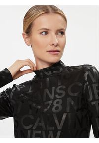 Calvin Klein Jeans Bluzka Logo Aop Long Sleeve Top J20J222988 Czarny Slim Fit. Kolor: czarny. Materiał: bawełna. Długość rękawa: długi rękaw #5
