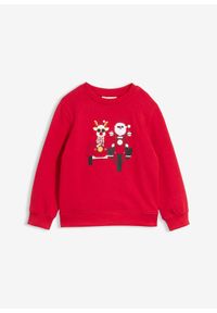 bonprix - Bluza z motywem bożonarodzeniowym, z czystej bawełny organicznej. Kolor: czerwony. Materiał: bawełna #1