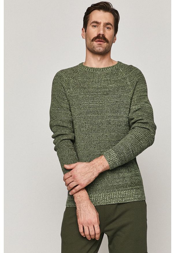 medicine - Medicine - Sweter Comfort Up. Okazja: na co dzień. Kolor: zielony. Materiał: dzianina. Długość rękawa: długi rękaw. Długość: długie. Wzór: melanż. Styl: casual