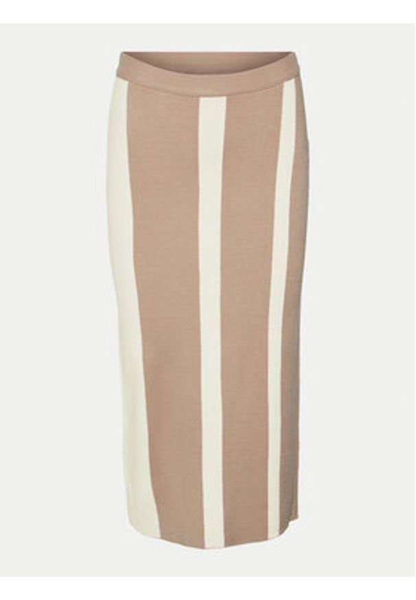 Vero Moda Spódnica ołówkowa Gold New Art 10311360 Beżowy Slim Fit. Kolor: beżowy. Materiał: syntetyk