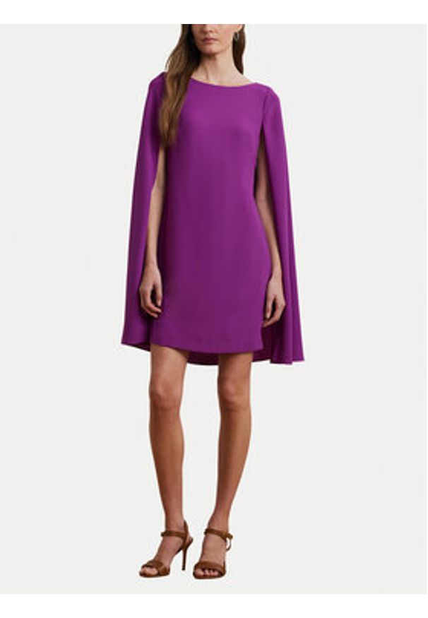 Lauren Ralph Lauren - LAUREN RALPH LAUREN Sukienka koktajlowa 2,53855E+11 Fioletowy Slim Fit. Kolor: fioletowy. Materiał: syntetyk. Styl: wizytowy
