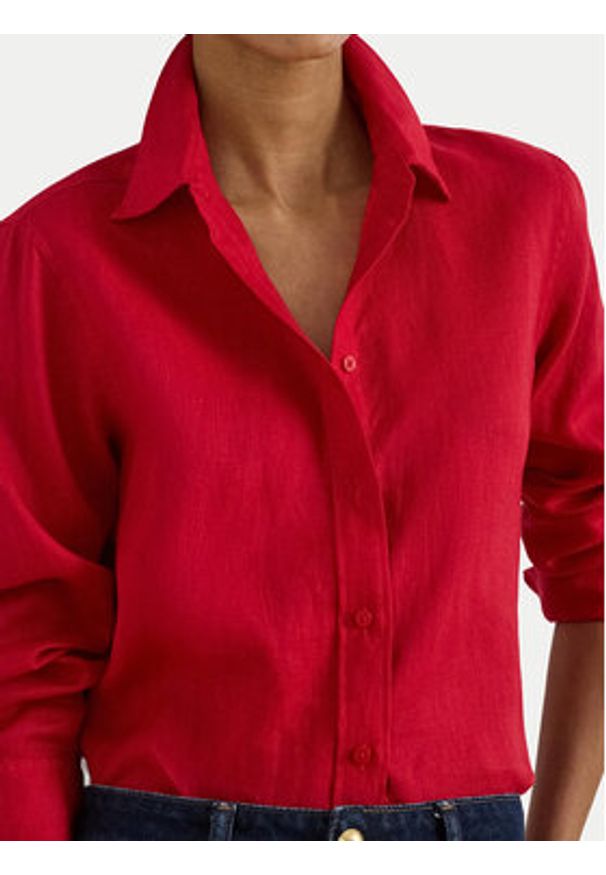Lauren Ralph Lauren - LAUREN RALPH LAUREN Koszula 200782777073 Czerwony Relaxed Fit. Kolor: czerwony. Materiał: len