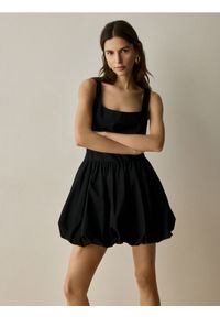 Reserved - Sukienka bombka - czarny. Kolor: czarny. Materiał: tkanina, bawełna. Typ sukienki: bombki #1