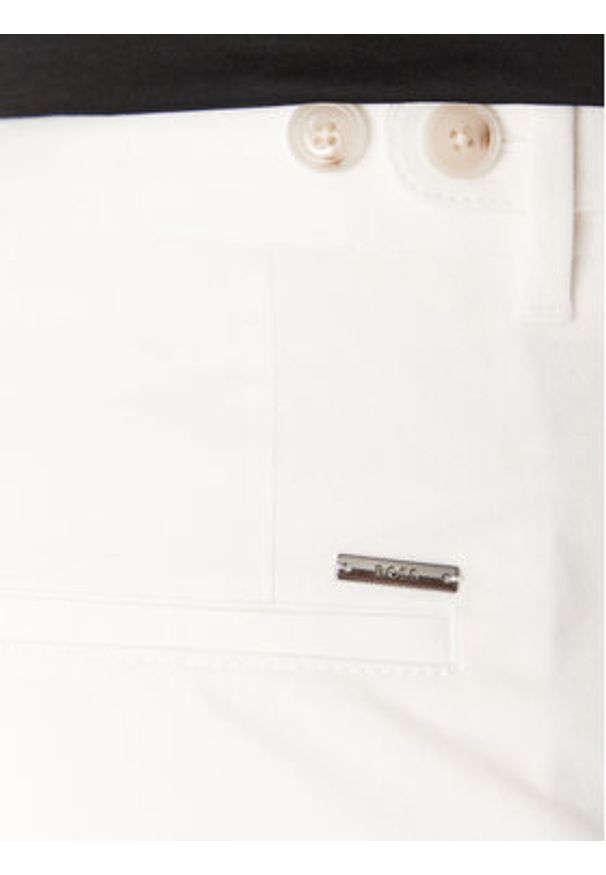 BOSS Spodnie garniturowe C-Genius 50539970 Biały Slim Fit. Kolor: biały. Materiał: bawełna