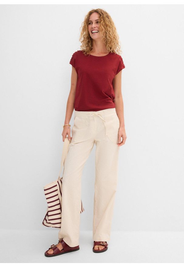 bonprix - T-shirt boxy, krótki rękaw. Kolor: czerwony. Materiał: bawełna. Długość rękawa: krótki rękaw. Długość: krótkie