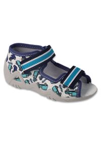 Befado obuwie dziecięce 350P045 niebieskie. Kolor: niebieski. Materiał: tkanina, skóra #1