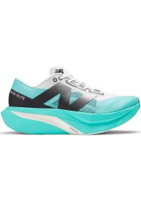 Buty męskie New Balance FuelCell SC Elite V4 MRCELCT4 – niebieskie. Kolor: niebieski. Materiał: guma, włókno, dzianina, materiał. Szerokość cholewki: normalna. Sport: fitness, bieganie