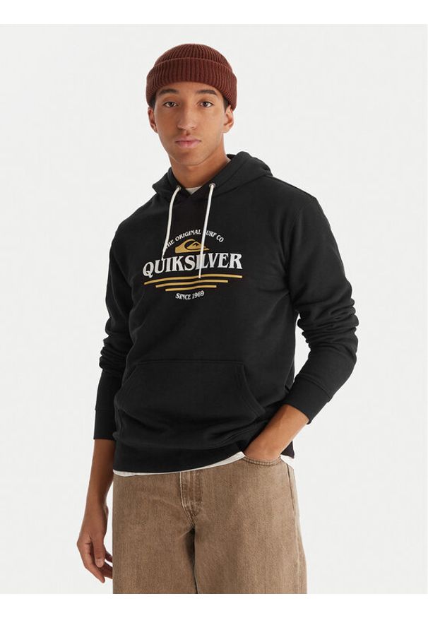 Quiksilver Bluza Screen Fleece Classic EQYFT05137 Czarny Regular Fit. Kolor: czarny. Materiał: bawełna