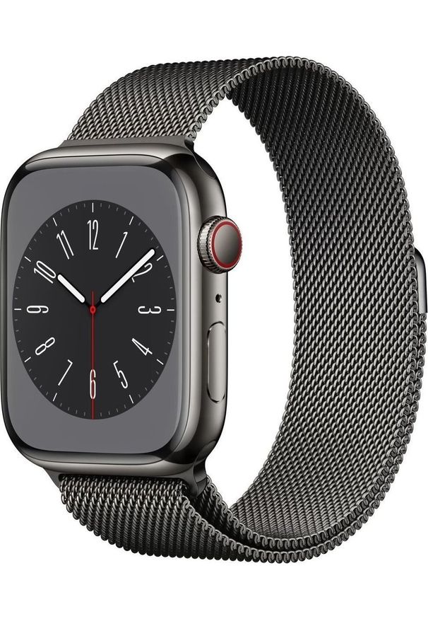 APPLE - Smartwatch Apple Watch 8 GPS + Cellular 41mm Graphite Stainless Steel Grafitowy (MNJM3UL/A). Rodzaj zegarka: smartwatch. Kolor: szary