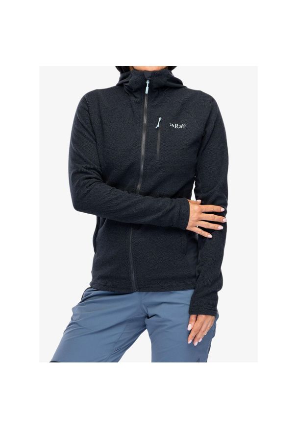 Bluza polarowa damska Rab Capacitor Hoody. Kolor: czarny. Materiał: polar