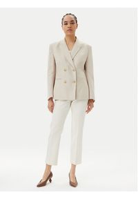 TOMMY HILFIGER - Tommy Hilfiger Marynarka WW0WW45466 Beżowy Regular Fit. Kolor: beżowy. Materiał: len, syntetyk #3