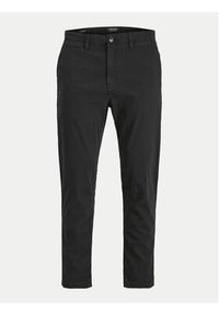 Jack & Jones - Jack&Jones Chinosy Harlow 12242188 Czarny Tapered Fit. Kolor: czarny. Materiał: bawełna