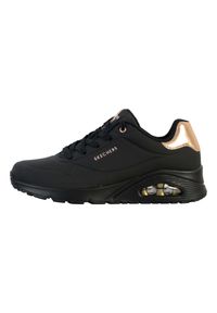 skechers - Buty na co dzień damskie SKECHERS UNO sneakersy. Okazja: na co dzień. Zapięcie: sznurówki. Kolor: czarny. Materiał: materiał, syntetyk. Szerokość cholewki: normalna. Sport: turystyka piesza
