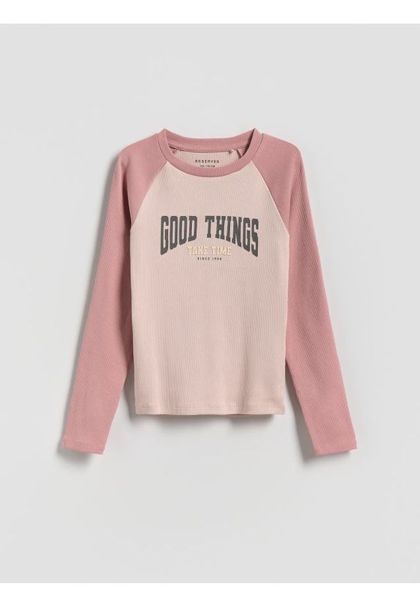 Reserved - Koszulka z nadrukiem - różowy. Kolor: różowy. Materiał: bawełna. Wzór: nadruk
