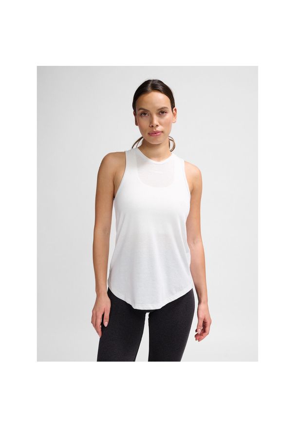 Damski tank top Hummel MT Vanja. Kolor: biały. Materiał: bawełna, poliester, dzianina, materiał