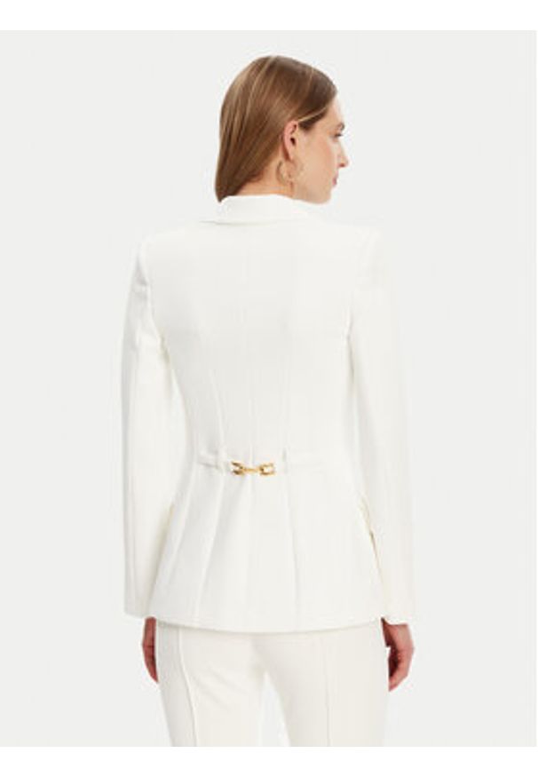 Elisabetta Franchi Marynarka GI-144-51E2-V560 Biały Regular Fit. Kolor: biały. Materiał: syntetyk