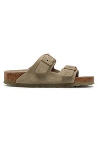 Birkenstock Klapki Arizona BS 1019088 Zielony. Kolor: zielony. Materiał: welur, skóra