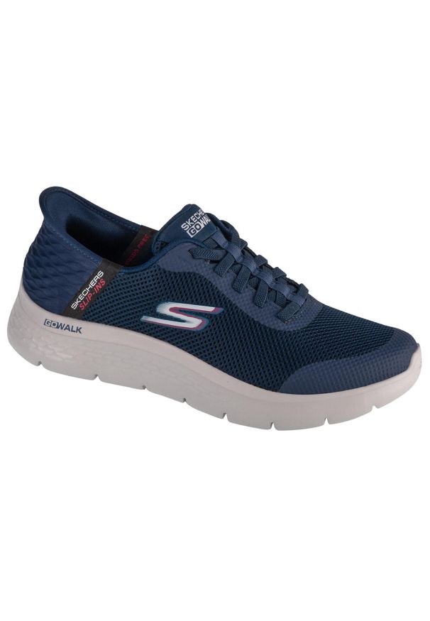 skechers - Buty sportowe Sneakersy męskie, Slip-Ins: Go Walk Flex - Hands Up. Kolor: niebieski. Sport: turystyka piesza