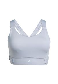 Adidas - Biustonosz FastImpact Luxe Run High-Support. Kolor: szary. Materiał: materiał. Sport: bieganie