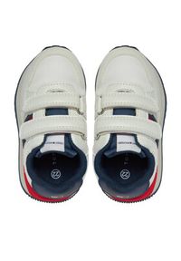 TOMMY HILFIGER - Tommy Hilfiger Sneakersy Flag Low Cut Velcro Sneaker T1B9-33129-0208 M Biały. Kolor: biały. Materiał: skóra #4