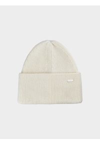 4f - 4F Czapka zimowa damska - biała M. Kolor: biały. Materiał: materiał, wiskoza, poliester. Wzór: gładki. Sezon: zima. Styl: klasyczny, sportowy #1