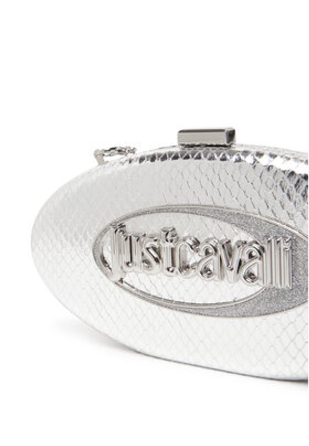 Just Cavalli Torebka 79RA4BZ4 Srebrny. Kolor: srebrny. Materiał: skórzane