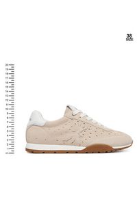 Patrizia Pepe Sneakersy PPJ365.02 Beżowy. Kolor: beżowy. Materiał: skóra, zamsz #4