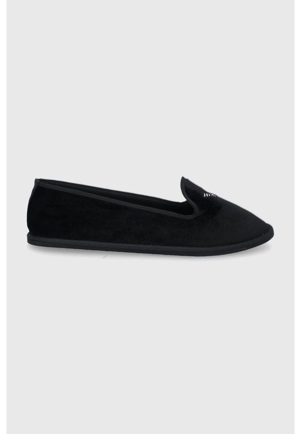 EA7 Emporio Armani Kapcie kolor czarny. Nosek buta: okrągły. Kolor: czarny. Materiał: guma