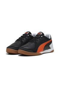 Puma - Buty do futsalu PRESSING IV PUMA Black Flame Flicker Silver Mist Orange Gray. Kolor: szary, pomarańczowy, czarny, wielokolorowy, żółty. Szerokość cholewki: normalna. Sport: piłka nożna #1