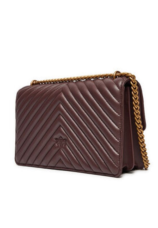 Pinko - PINKO Torebka Love One Classic Dc AI 24-25 PLTT 100941 A0GK Bordowy. Kolor: czerwony. Materiał: skórzane