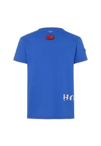 Ochnik - T-shirt męski. Kolor: niebieski. Materiał: bawełna. Wzór: aplikacja #3