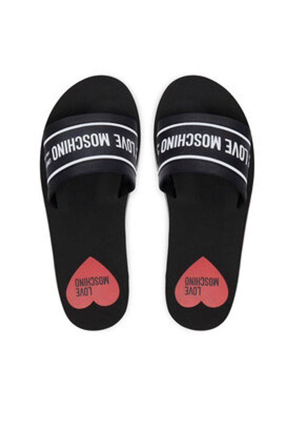 Love Moschino - LOVE MOSCHINO Klapki JA28334G0MIX6000 Czarny. Kolor: czarny. Materiał: materiał
