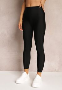 Renee - Czarne Legginsy z Gładkiej Dzianiny Canne. Okazja: na co dzień. Kolor: czarny. Materiał: dzianina. Wzór: gładki. Styl: casual