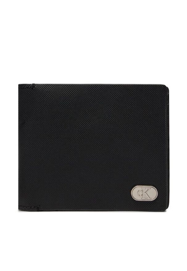 Calvin Klein Duży Portfel Męski Textured Bifold K50K511474 Czarny. Kolor: czarny. Materiał: skóra