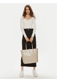 Tommy Jeans Torebka Tjw Ess Must Tote Seasonal AW0AW16841 Écru. Materiał: skórzane #4