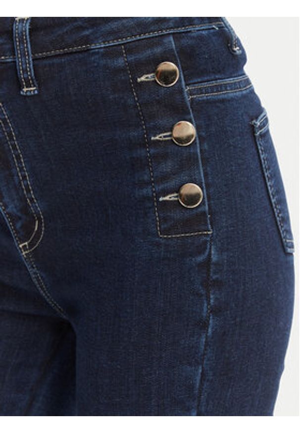 Rinascimento Jeansy CFC0127397003 Granatowy Flare Fit. Kolor: niebieski