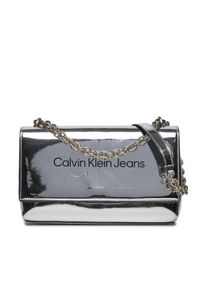 Calvin Klein Jeans Torebka Sculpted Ew Flap Conv25 Mono S K60K611856 Srebrny. Kolor: srebrny. Materiał: skórzane