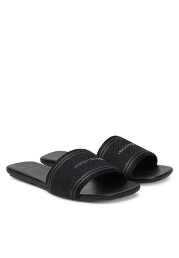 Armani Exchange Klapki XW002569 AF22793 MZ192 Czarny. Kolor: czarny. Materiał: skóra