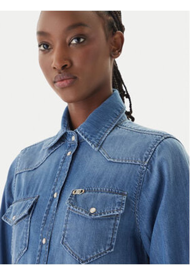 Liu Jo Koszula jeansowa UA6339 D4851 Granatowy Regular Fit. Kolor: niebieski. Materiał: bawełna