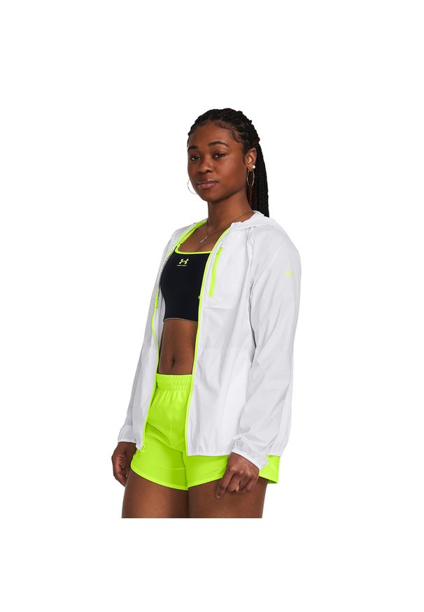 Kurtka do biegania damska Under Armour Phantom Windbreaker. Kolor: biały