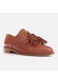 Marco Shoes Półbuty sznurowane z frędzlami brązowe. Kolor: brązowy #4