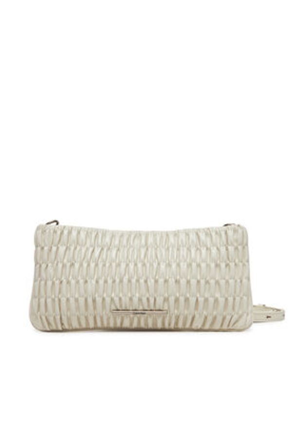 Calvin Klein Jeans Torebka Rouched Zip Top Bag LV04K3090G Écru. Kolor: kremowy. Materiał: skórzane